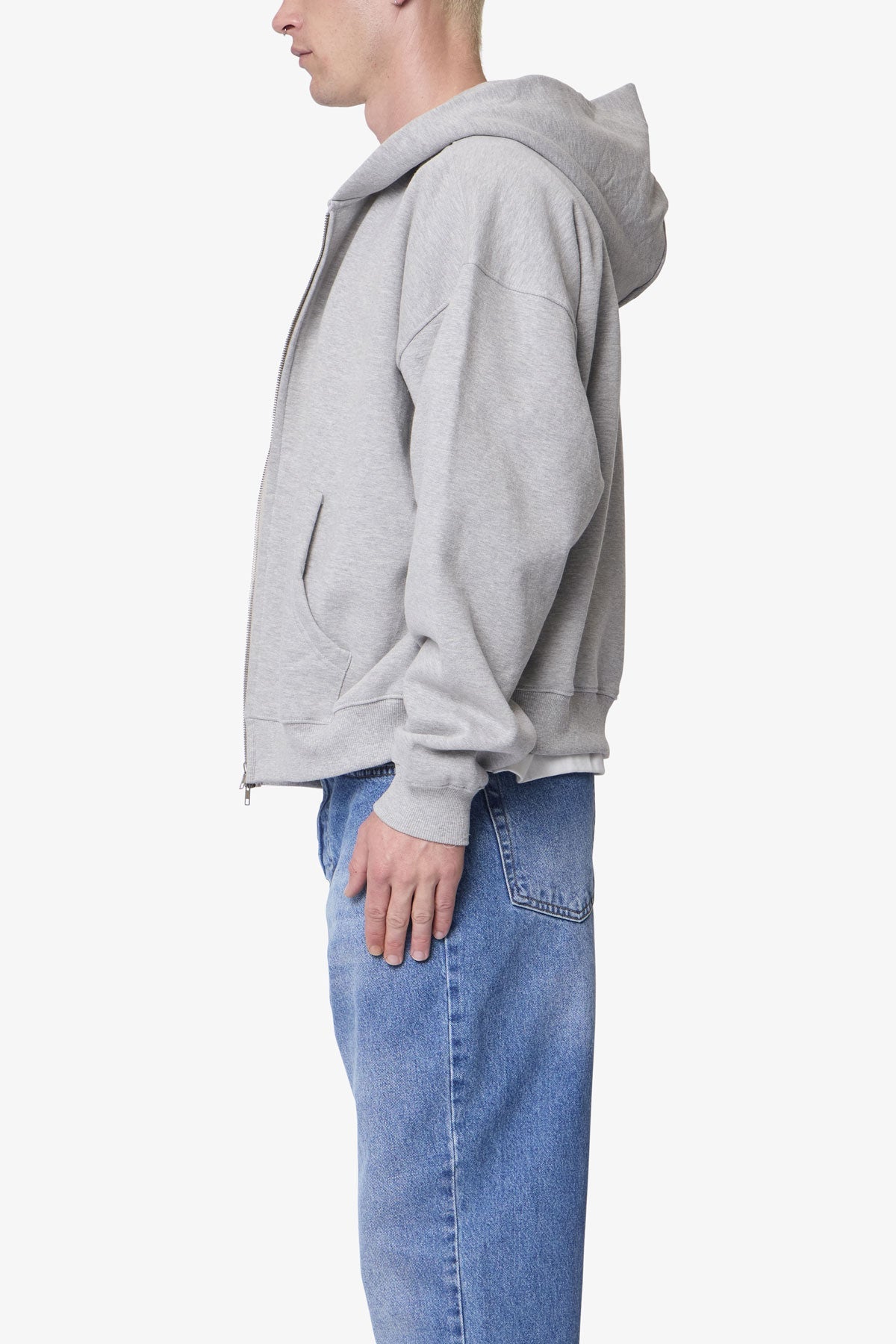 Heavy basic Zip Up Hoodie - Heather Grey | mnml