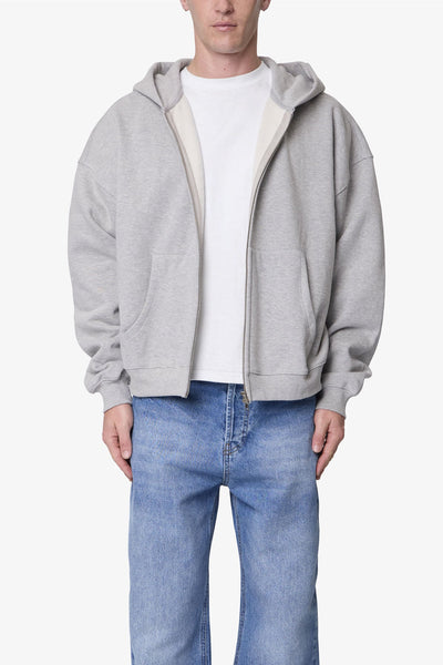 Heavy basic Zip Up Hoodie - Heather Grey | mnml