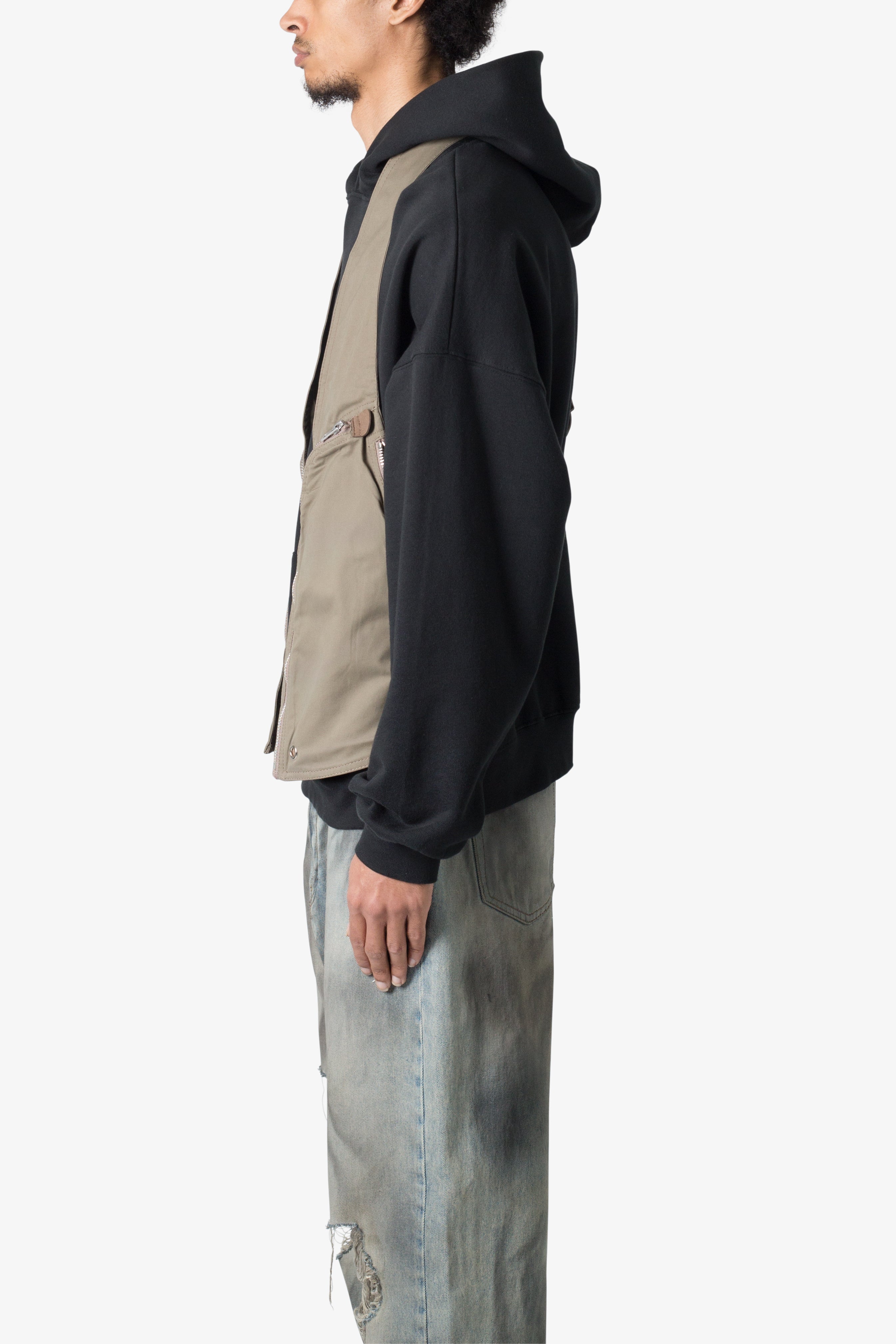 Holster Zipper Vest - Brown | mnml | shop now