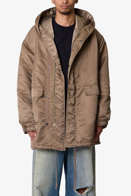 Hooded Megaparka Jacket - Tan