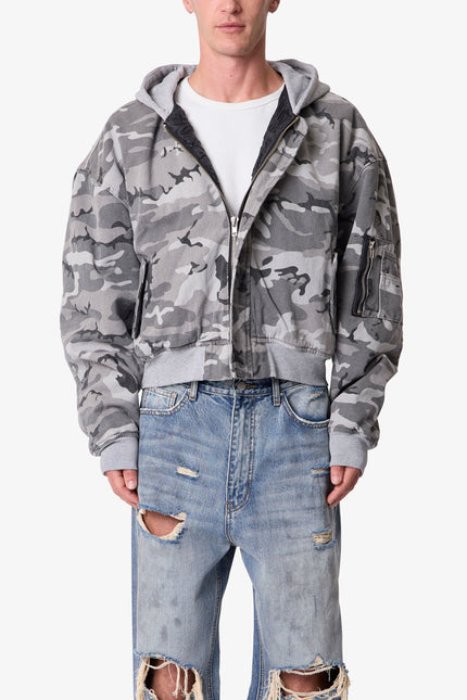 Hooded Work Jacket - Snow Camo