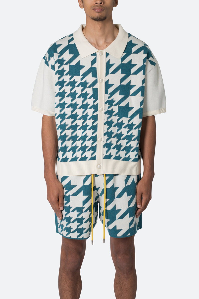 Louis Vuitton Grey Checkerboard And Green Checkerboard Polo Shirt