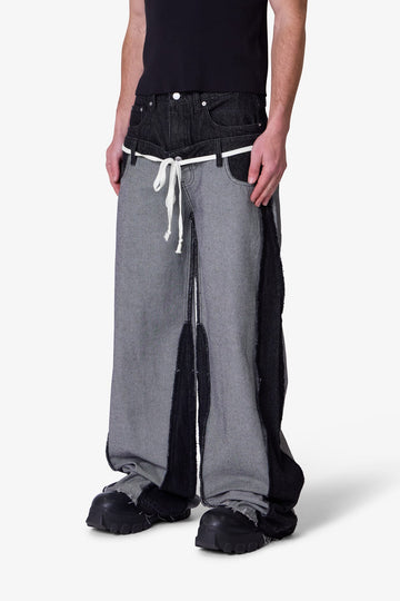 Inside-out Slip off Denim - Washed Black