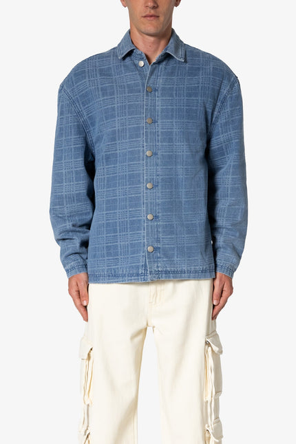 Jacquard Denim Work Jacket - Blue