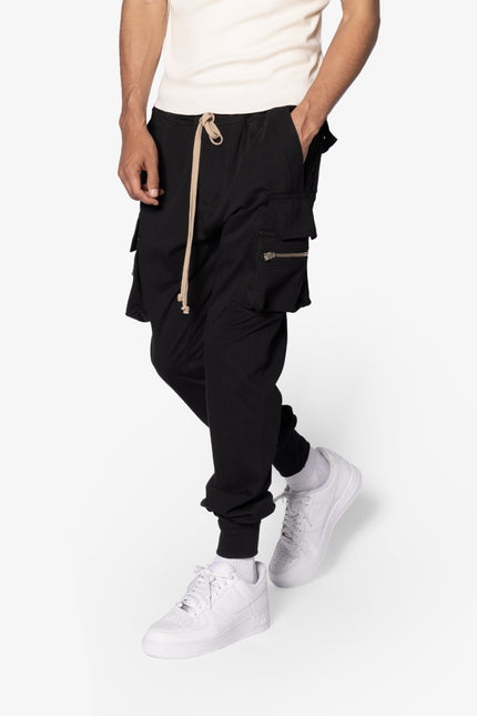 Jersey Cargo Pocket Sweatpants - Black