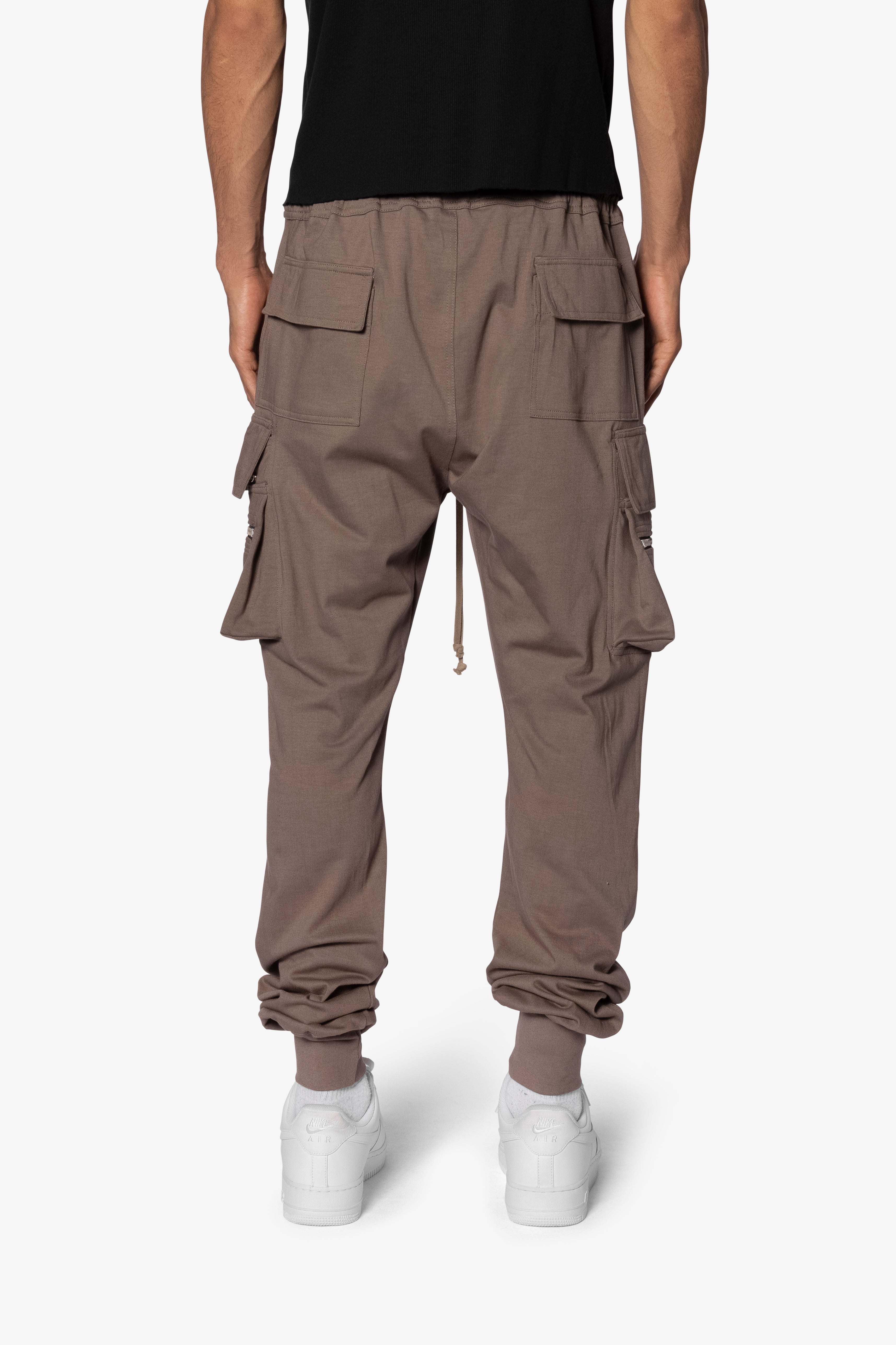Jersey Cargo Pocket Sweatpants - Tan | mnml | shop now