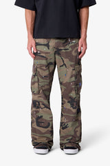 Kick Flare Cargo Pants - Camo