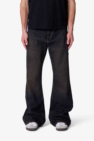 Kick Flare Denim - Washed Brown | mnml