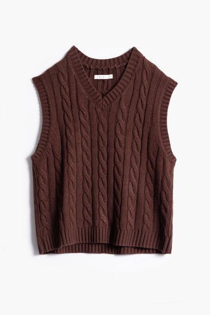 Knit Vest - Brown