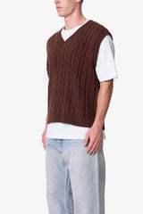 Knit Vest - Brown