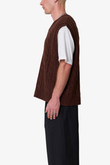 Knit Vest - Brown