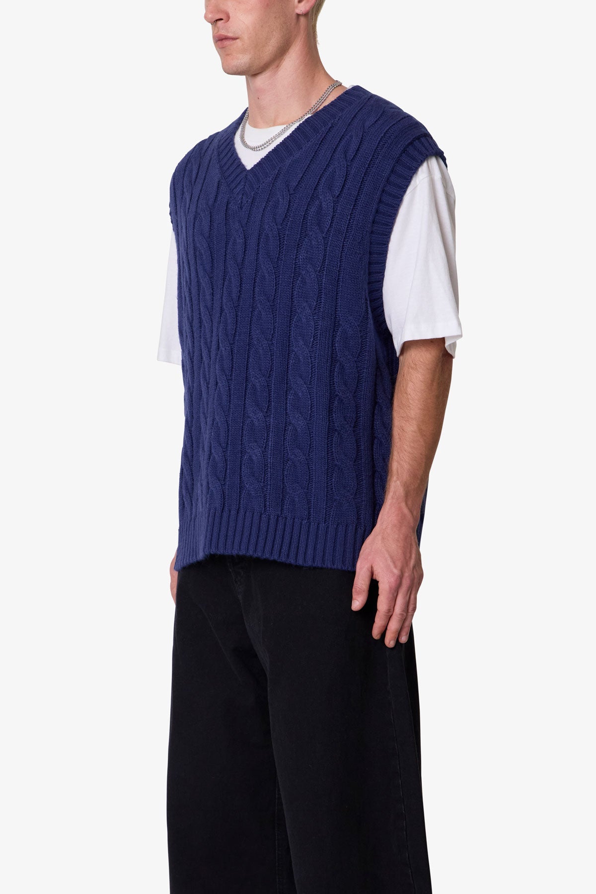 美品✨ dium. melange summer knit vest Knit Vest - Navy | mnml