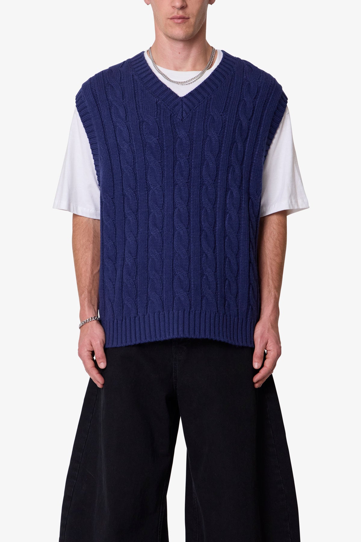 Knit Vest - Navy | mnml