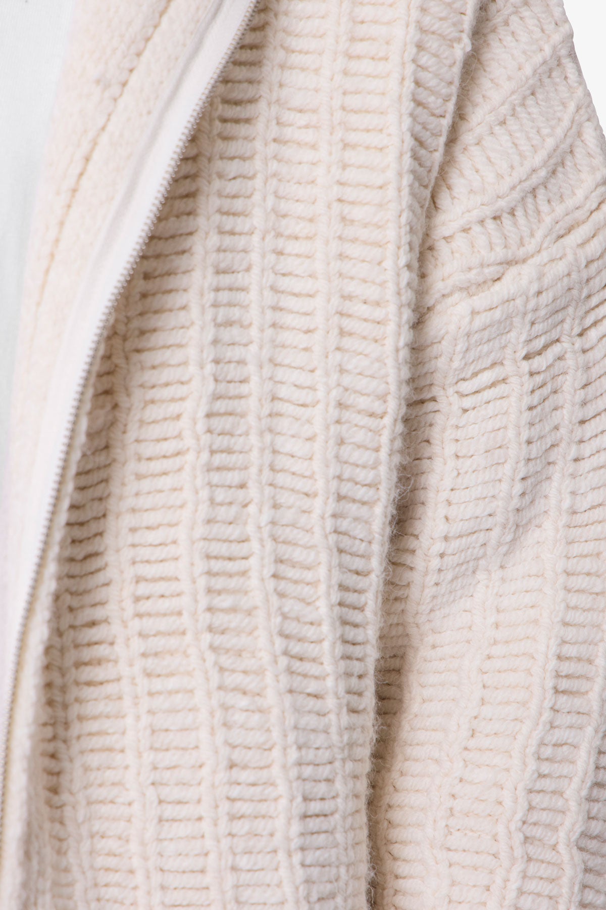 Knit Zip Up Hoodie - Off White | mnml
