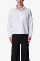 Camisa de manga larga de popelina - Blanca