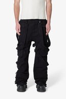 Pantalones cargo con cordones - Negro
