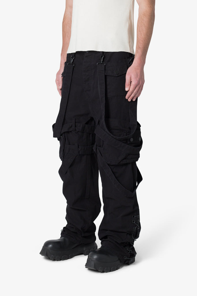 Laced Up Ready Cargo Pants - Black | mnml | shop now