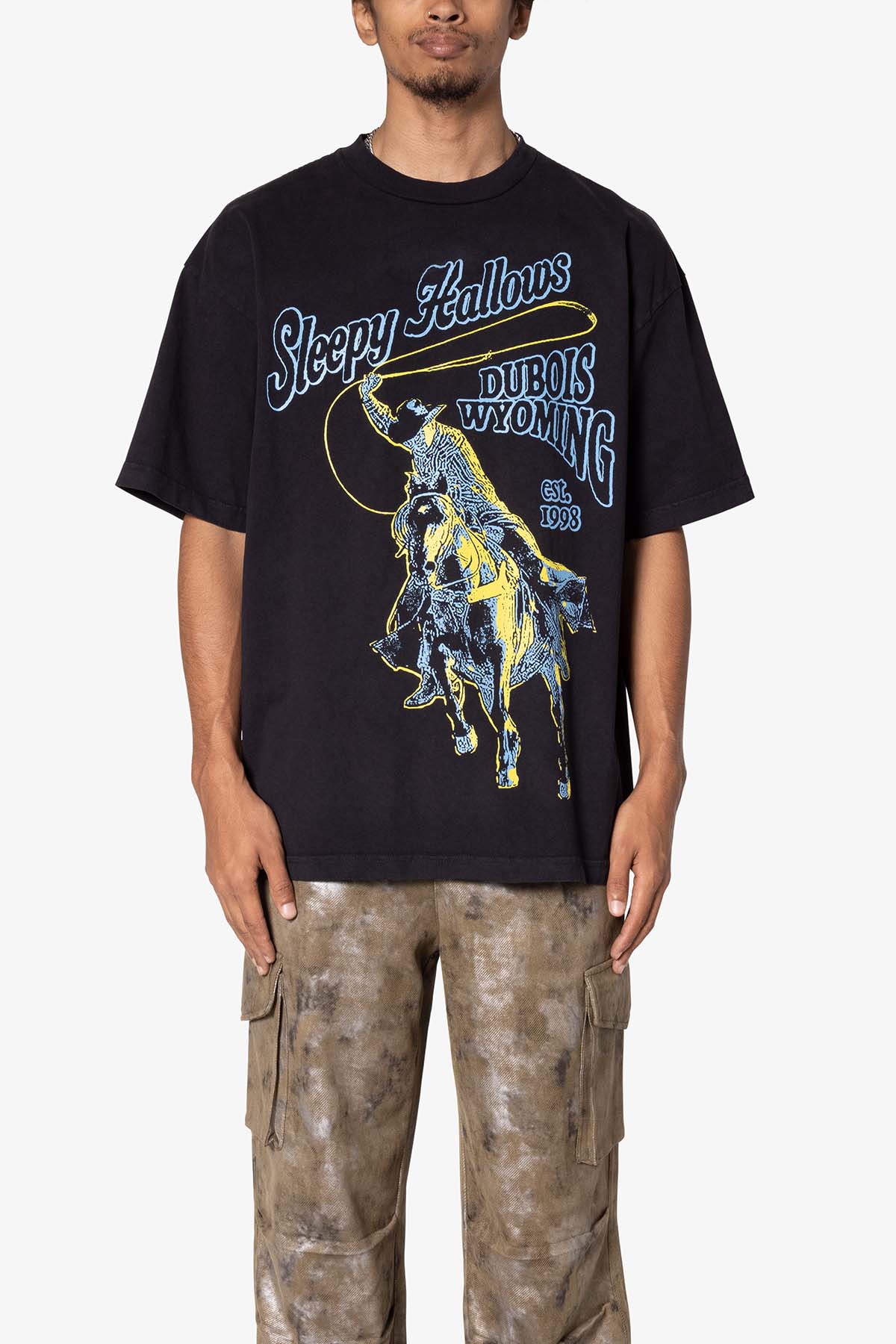 Barely Alive Double Layer Tee - Black | mnml | shop now