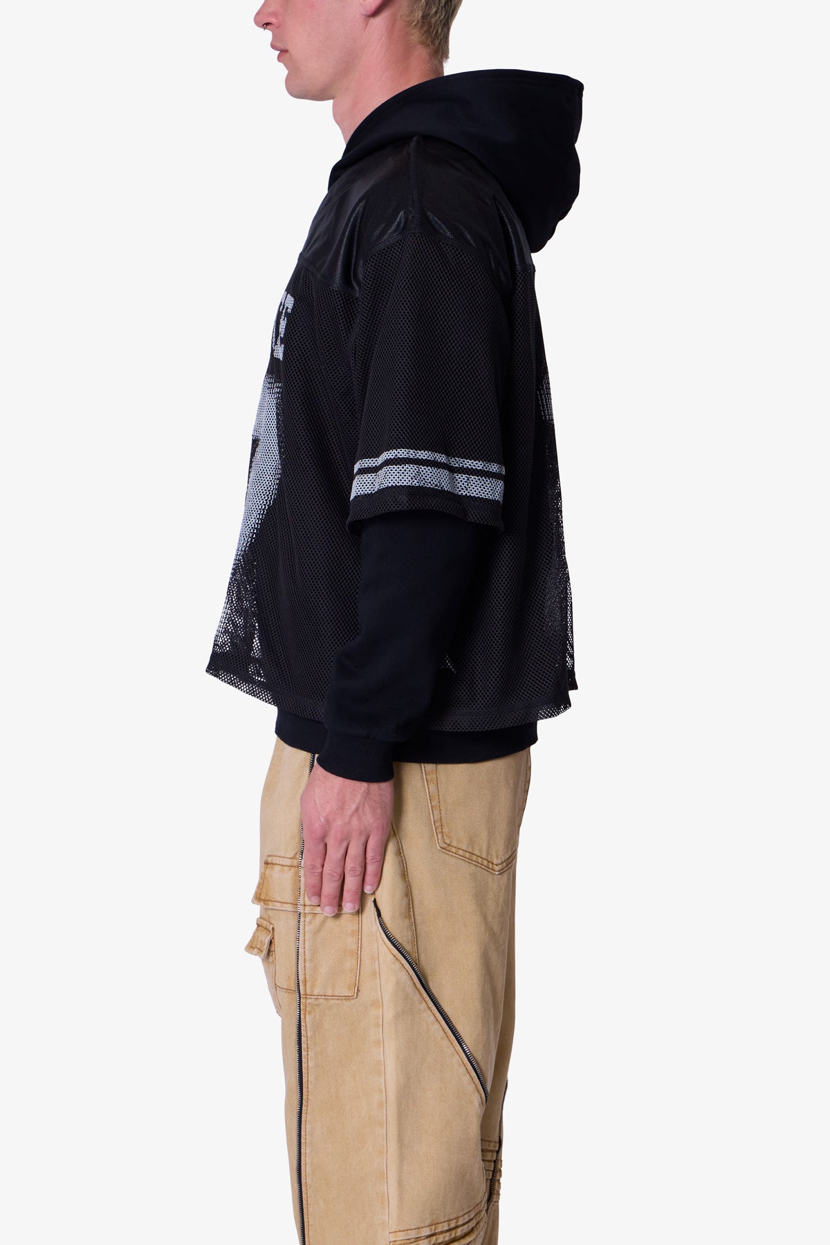Layered Jersey Hoodie - Black | mnml | shop now