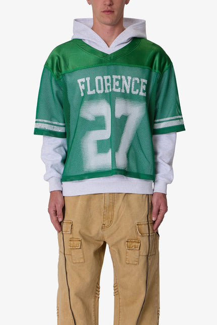 Layered Jersey Hoodie - Green