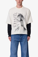 Layered Thermal Lost Tee - White/Black
