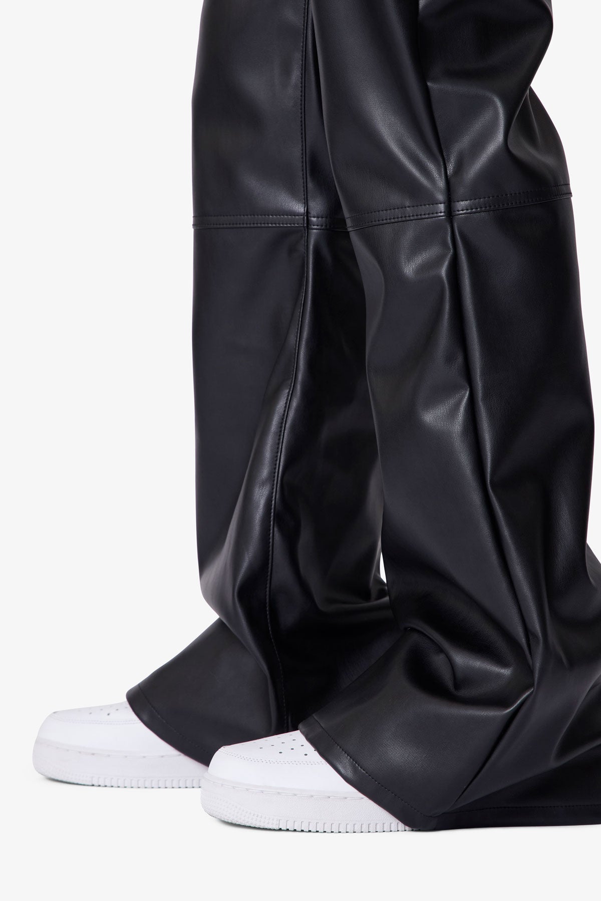 Leather Flare Pants - Black | mnml