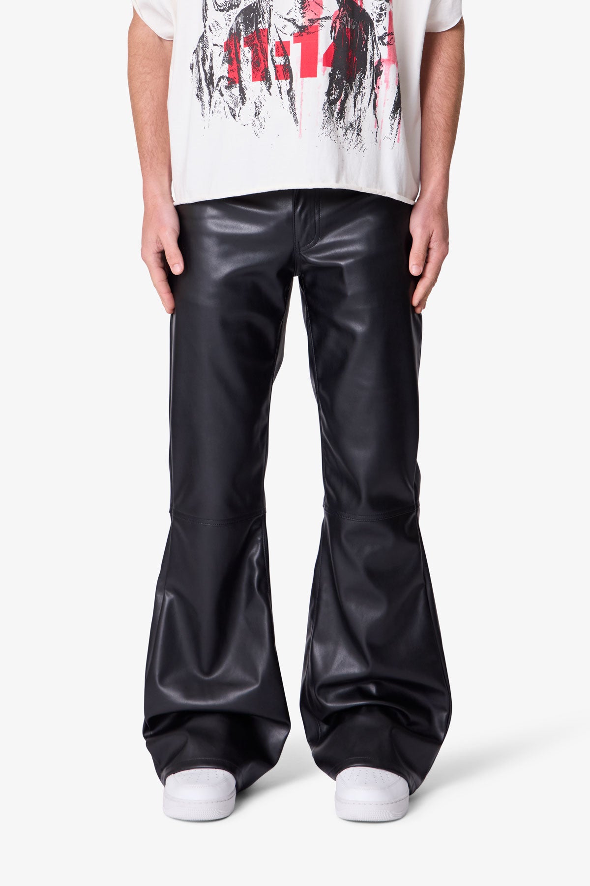 Leather Flare Pants - Black | mnml