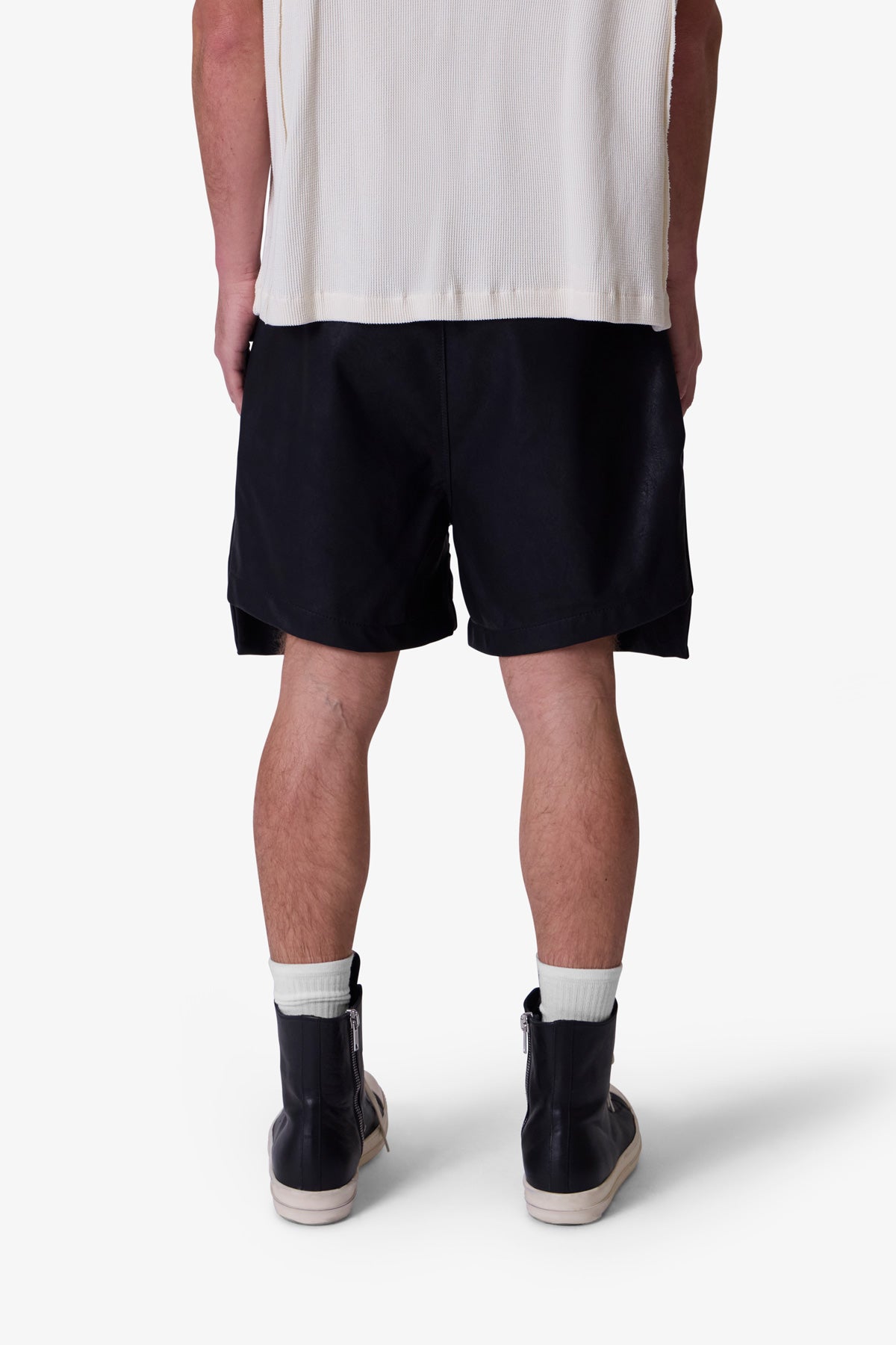 Leather-Pocket-Geo-Shorts-