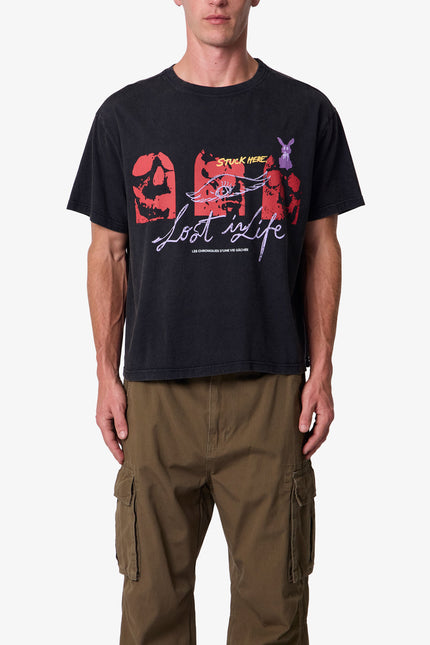 Lost In Life Tee - Washed Black