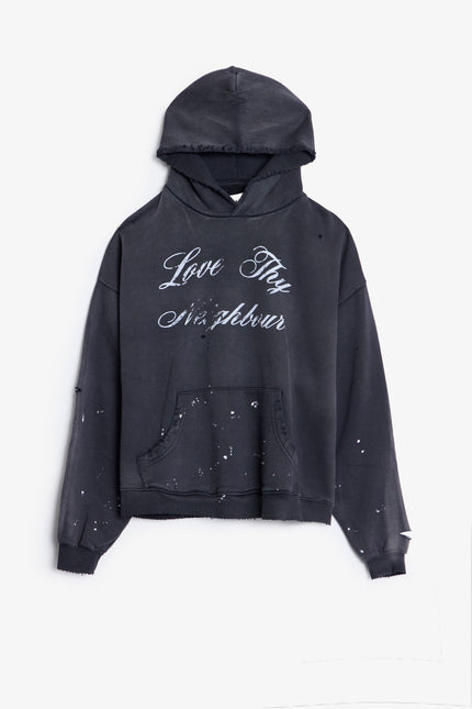 Love Thy Neighbour Hoodie - Washed Black
