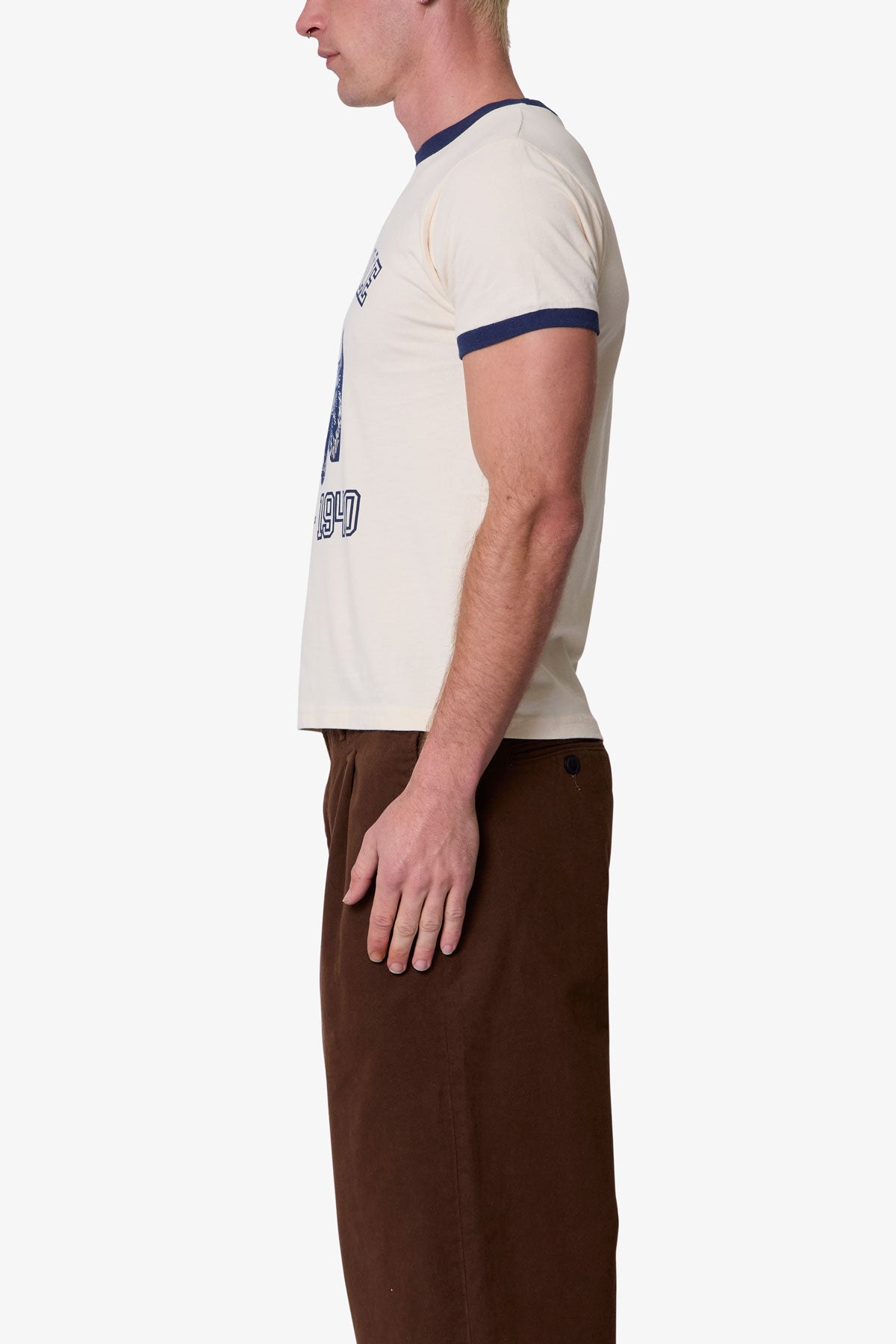 Lynx Ringer Tee - Off White | mnml