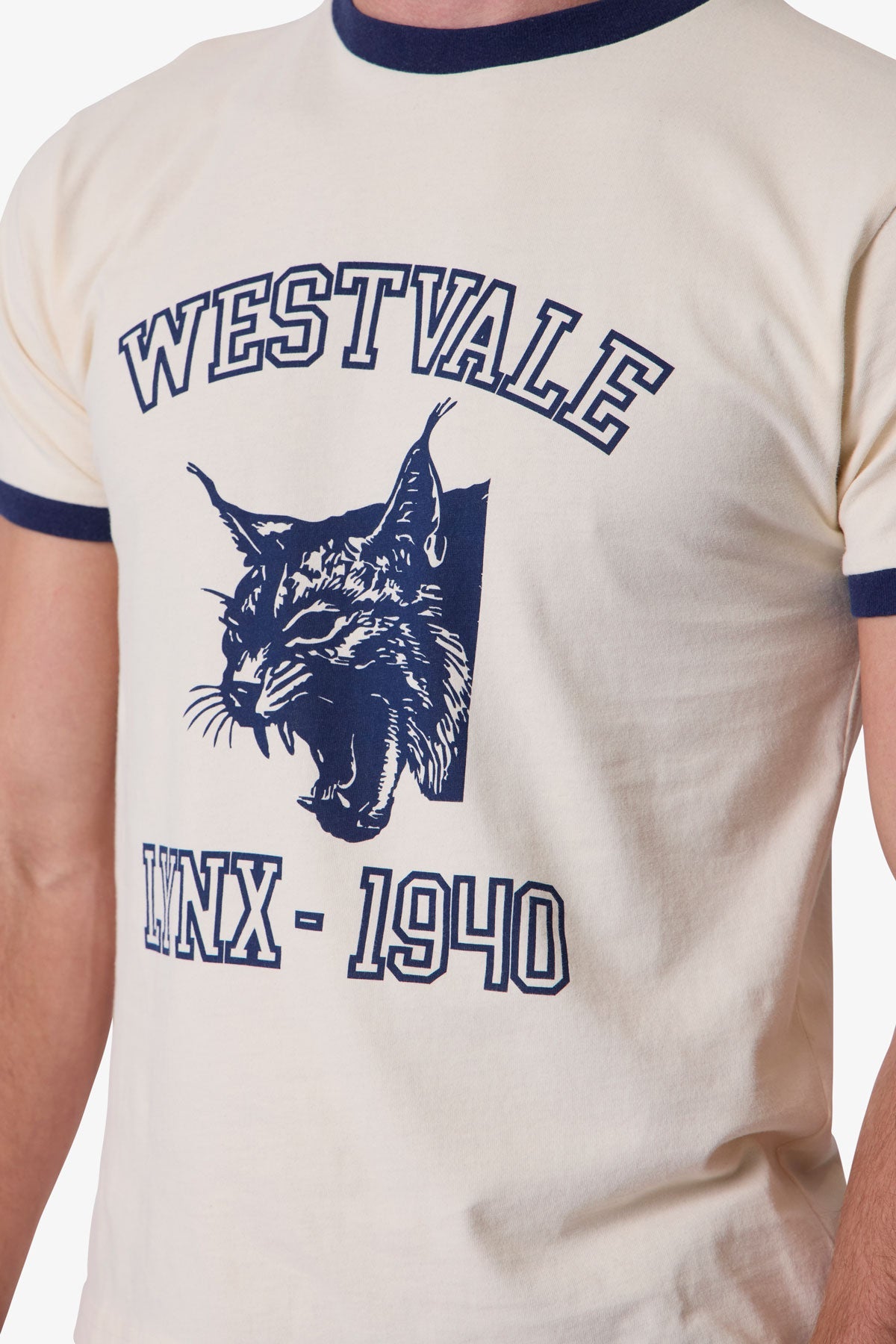 Lynx Ringer Tee - Off White | mnml | shop now