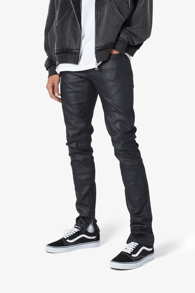 M11 Stretch Zipper Denim - Black | mnml | shop now