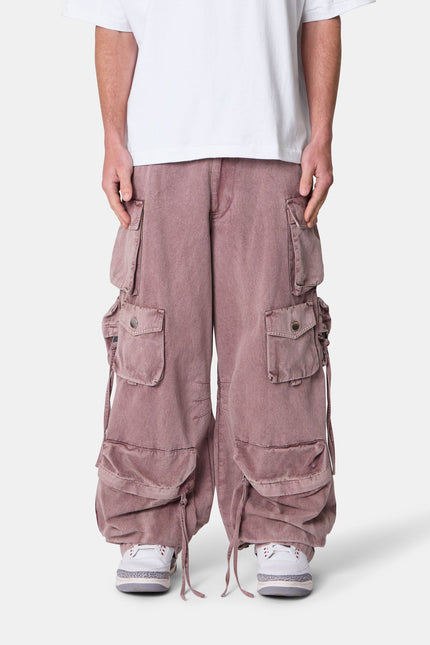 Washed Barrel Cargo Pants - Brick
