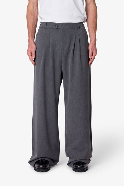 Easy Pleated Trouser Pants - Grey