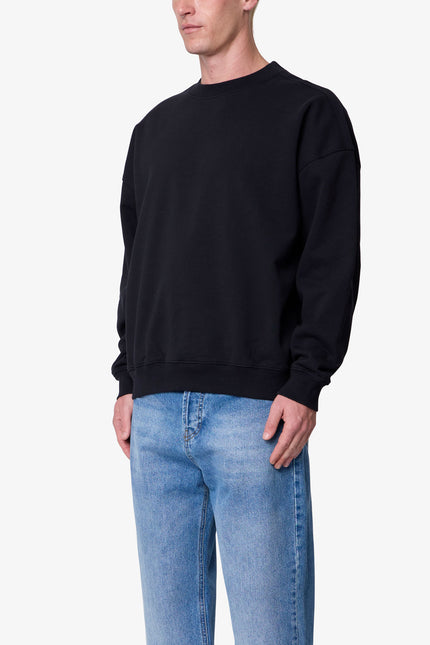 Heavy Basic Crewneck Sweater - Black