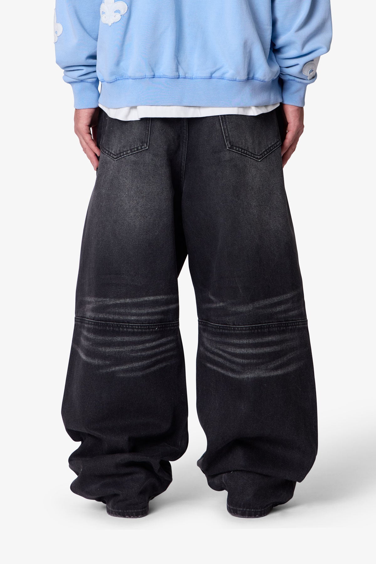 Mega Baggy Moto Denim - Waxed Black | mnml