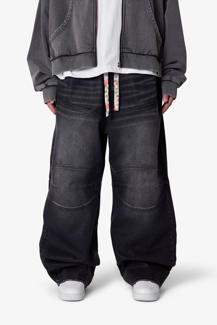 Mega Baggy Waxed Denim - Waxed Black