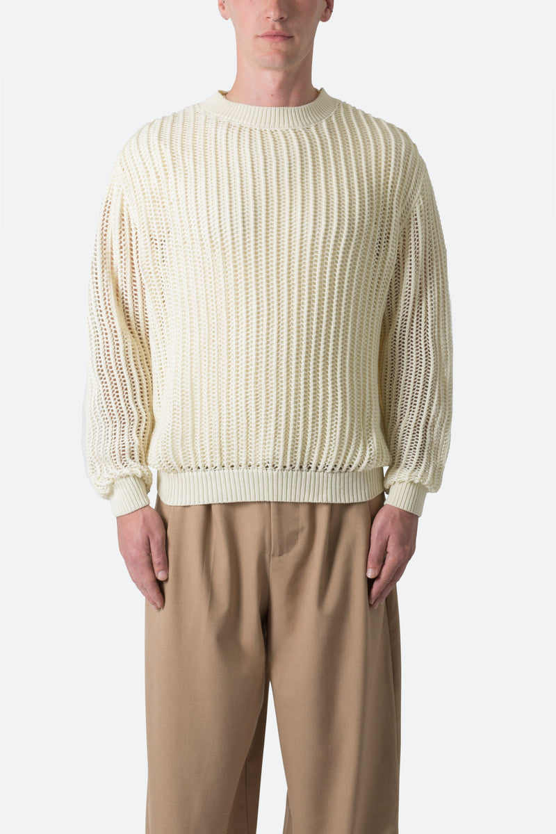 Mesh Knit Sweater - Cream