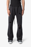 Pantalones deportivos acampanados con aro metálico - Negro
