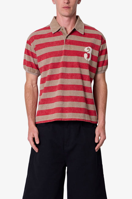 Mini Stripe S/S Rugby Shirt - Brown