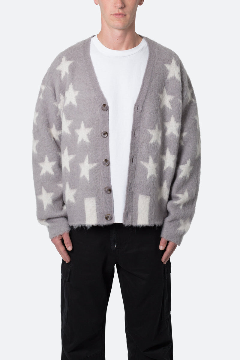 Mohair Cardigan Sweater - Grey | mnml | shop now