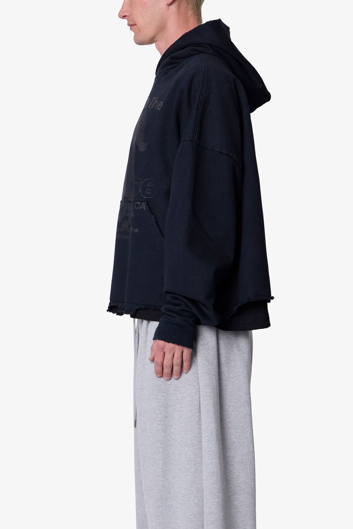 Moth Eaten Hoodie - Black | mnml