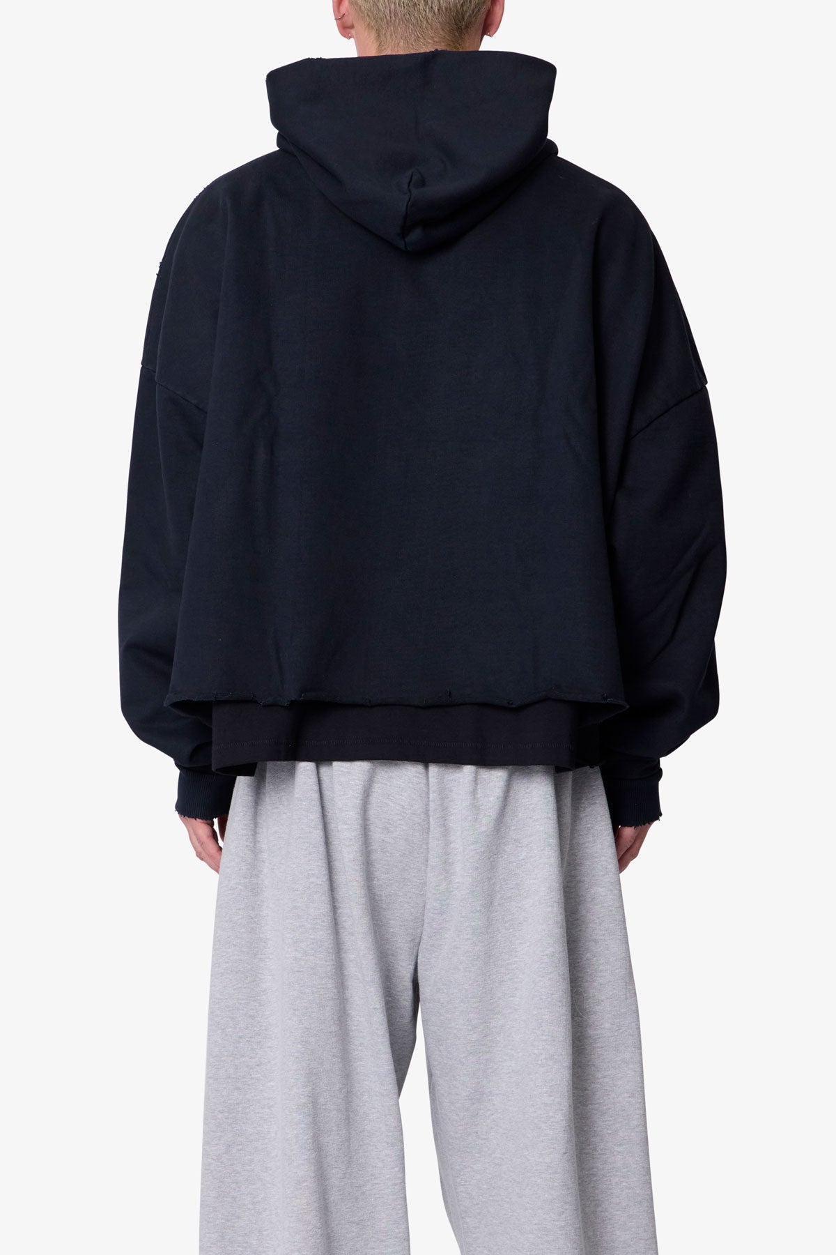 dearミイ Moth Eaten Hoodie - Black | mnml