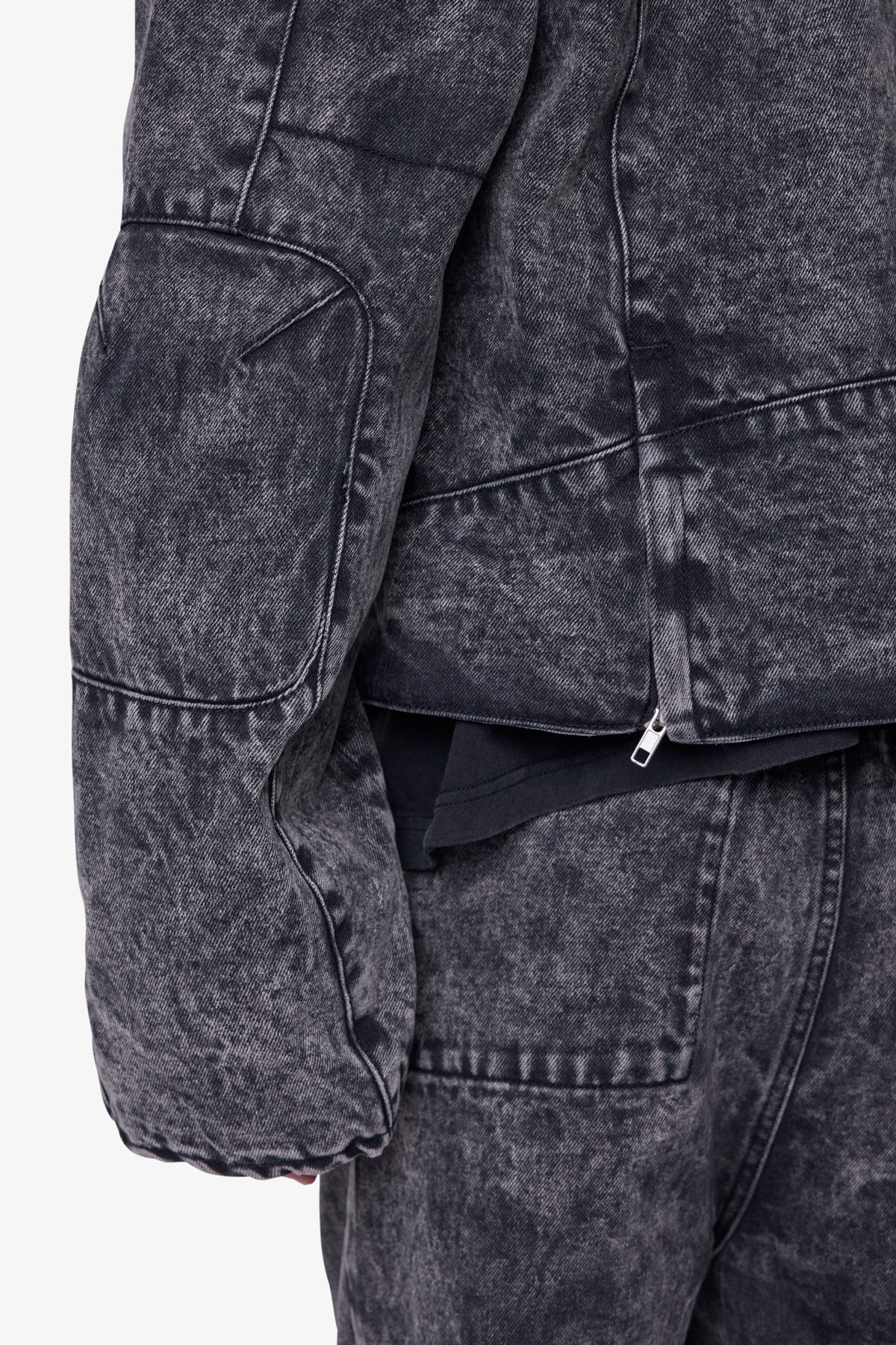 Moto Denim Jacket - Vintage Black | mnml | shop now