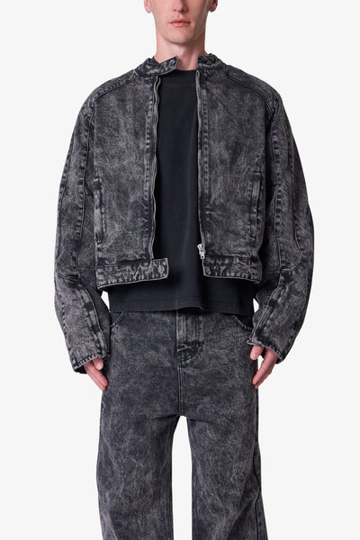 Moto Denim Jacket - Classic Black - Size M