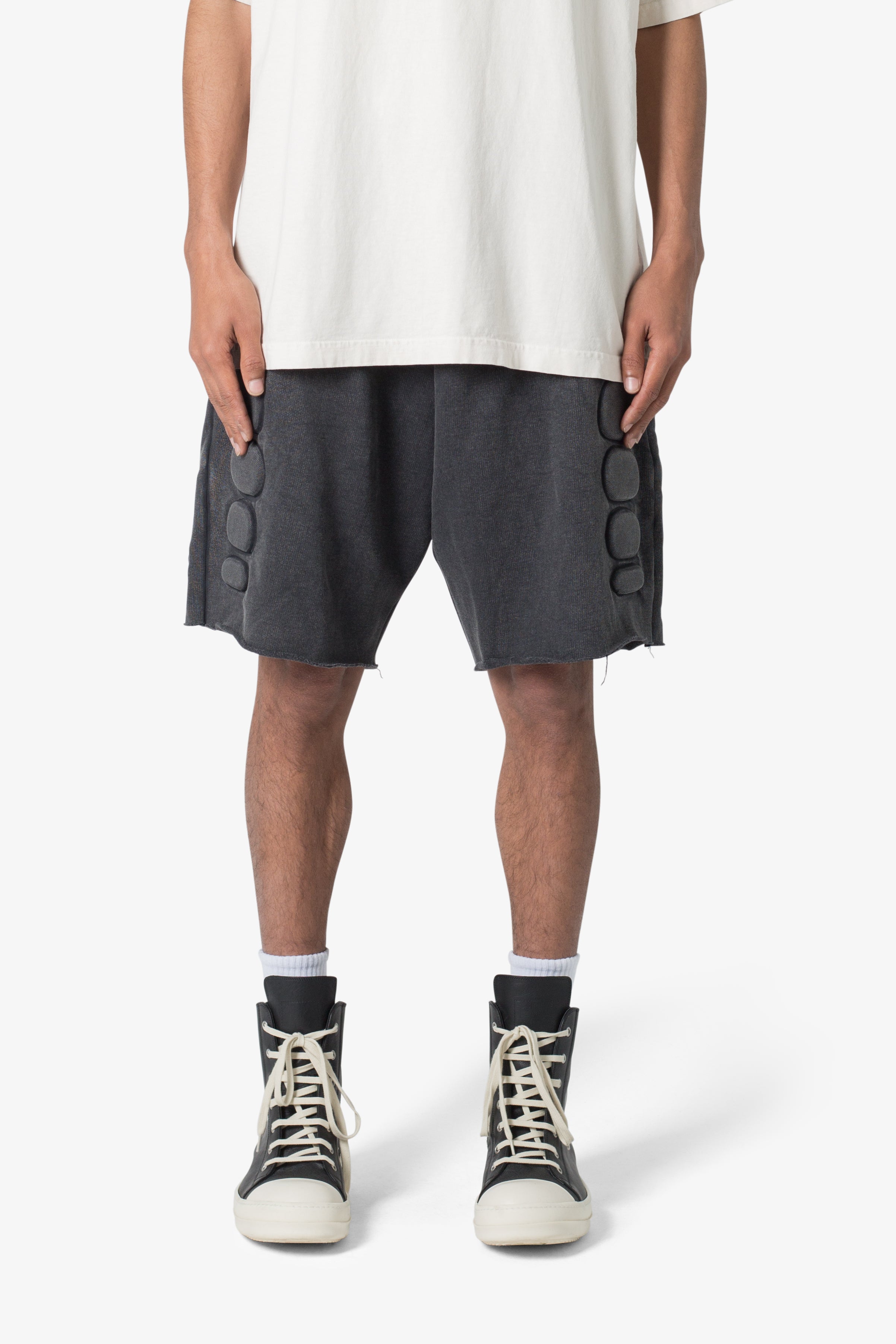 【THE MOZZ】Beo string half pants Moto-Padded-Sweatshorts-Black-