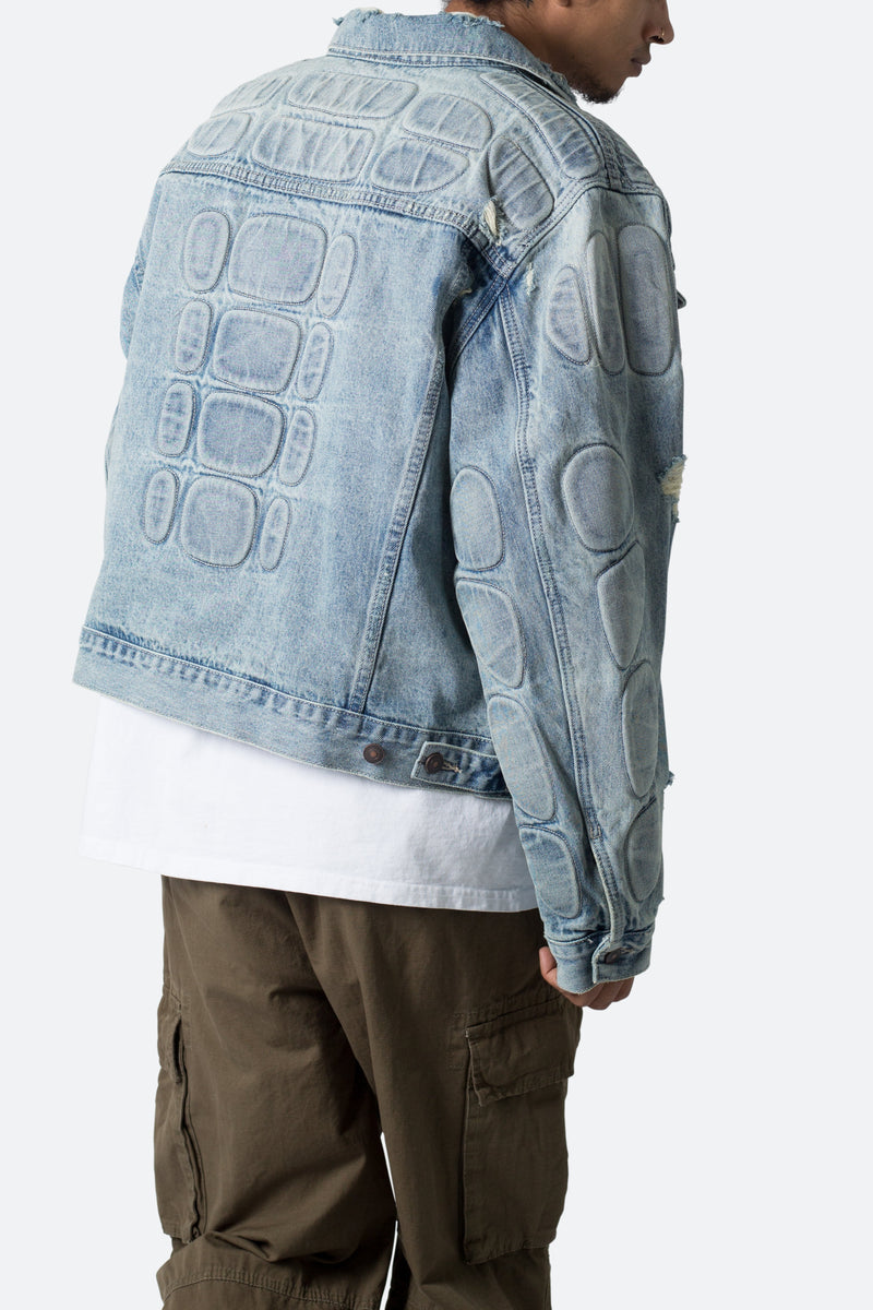 Moto Trucker Jacket - Blue | mnml | shop now