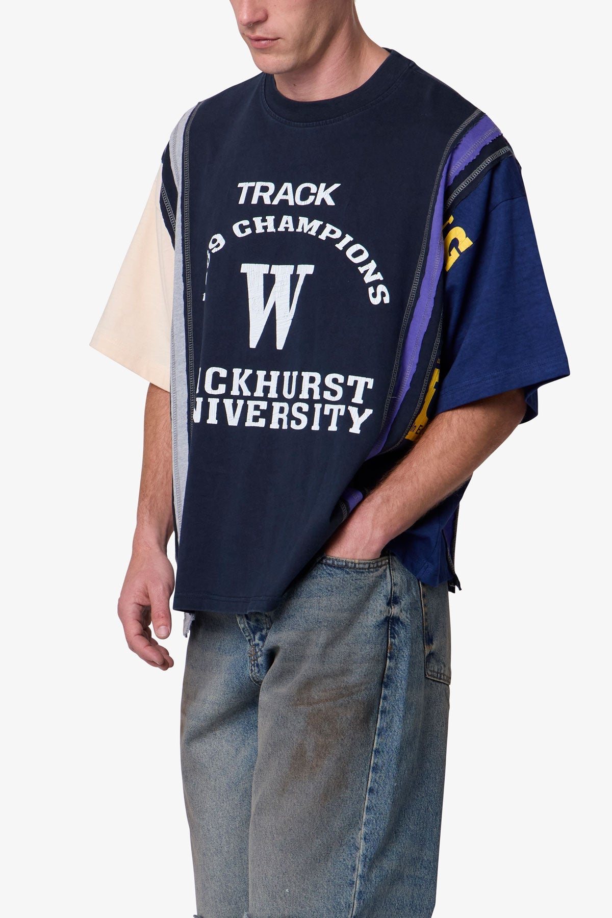 トップス PANELLED MULTI LAYERD T-SHIRT Multi-Paneled-Track-Tee-Multi-