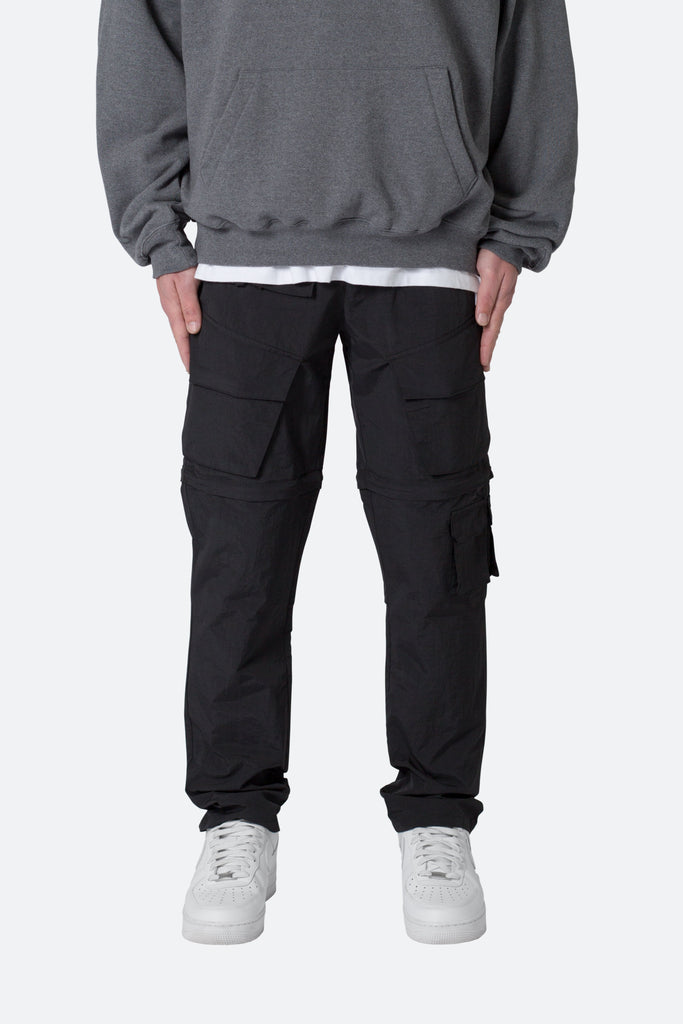Nylon Cargo Traveler Pants - Black | mnml | shop now